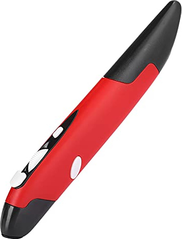 Gsycle Wireless Optical Pocket Pen Mouse,USB Wireless Optical Pen Mouse USB Computer Stylus Pc Parts Wireless 2.4g Mouse Pen(Red)