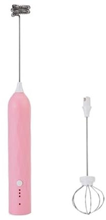 Mjölkskummare Kaffeskummare Mjölkskummare I Rostfritt Stål Elektrisk Skummaskin Handmixer Och Skumvisp Mjölkskummare för Kaffe(Pink)