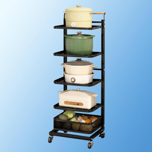 Saucepan Storage Organiser Pan Storage Drawer Pan Lid Holder Cupboard Door Microwave Shelf White,Black-5 * 4boards*1basket