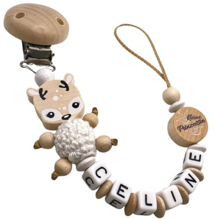 AVH Enterprise Schnullerband mit Namen für Mädchen & Jungen personalisierte Baby Geschenke (Princess)