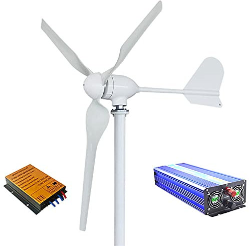 Wind Generator 1000w 1500w 2000w Wind Power Turbine Generator 12v 24v 48v 96v with Controller Inverter Free Energy for Homeuse High Efficiency with Higher Power Generation(Off Grid System 1,24_2000W)