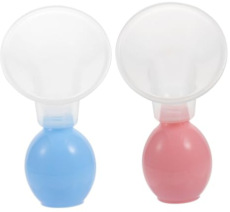 ibasenice Pompa Manuale per Allattamento 2 Set Copertura a Tromba, Funzionamento Silenzioso e Prevenzione Riflusso Latte, Materiale Pp e Silicone, per Neomamme