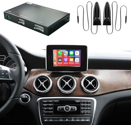 Road Top Inalámbrico Carplay Android Auto para Mercedes Benz C/E/CLA/GLA/GLK/CLS/ML/GL/GLK/SLK Clase 2012-2015 Año con ntg4.5/4.7 Sistema, Vienen con Cámara, Soporte Mirrorlink, Navegación