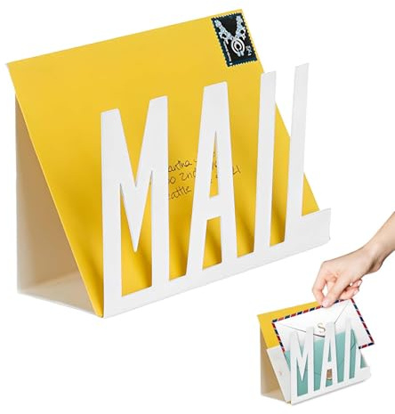 KAYLRE Mail Halter Ausschnitt Metall Briefhalter Arbeitsplatte Metall-E-Mail-Organizer - Briefständer für Büro und Zuhause 6 x 3,8x2,2 Zoll, Schreibtisch-Aufbewahrung, Kompakt und Praktisch