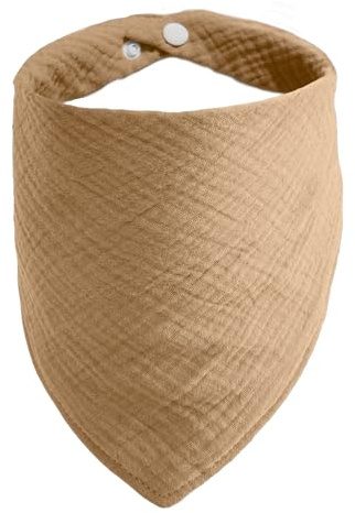 ICEMOOD Haustier-Bandanas für kleine oder mittelgroße Hunde – Einfarbiges Hundehalstuch mit verstellbarem Knopf,Kaffeebraun,L