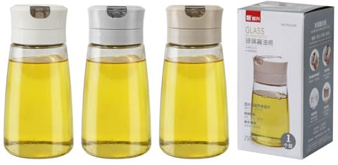 Trendecor 3 Stück Glas Zuckerstreuer, 250 ml Zuckerspender mit Automatischem Klappausguss Zuckerdosierer Display Zuckerdose Salzdose für Küchenutensilien Theke Kaffeebar Restaurant