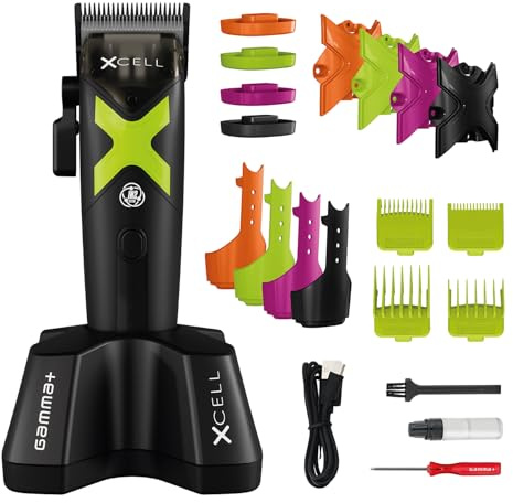 Professioneller Herren-Haarschneider GAMMA+ XCELL Clipper | Vector IN2-Motor mit Dynamischer Drehmomentsteuerung | 180 Min Autonomie |0-Gap-Klinge | Aluminium-Rückseite