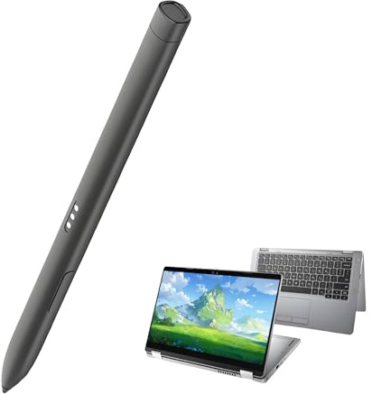 Slim Recharge Stift Erastz für Dell Active Pen PN7522W Eingabestift Kompatibel mit Dell 2 in 1 Laptop für Latitude 3340 5310 7210 Serise, Inspiron 7420 7425,XPS Stylus Pen （Schwarz