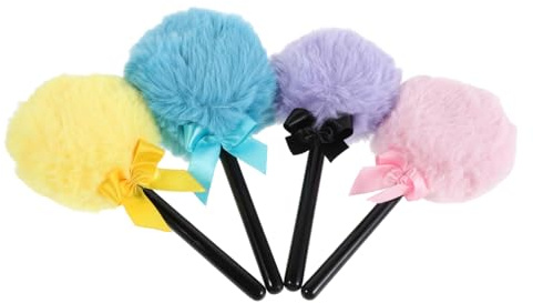 Piumino da Cipria Lollipop-shaped 4 Pezzi in Cotone e Plastico