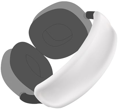 SOULWIT Huvudbandsskydd med Full Täckning för AirPods Max (USB-C/Lightning), Svettbeständigt, Mjukt Tvättbart Silikon Huvudband Skydd för Gymträning, (Enkel demontering krävs) - Vit