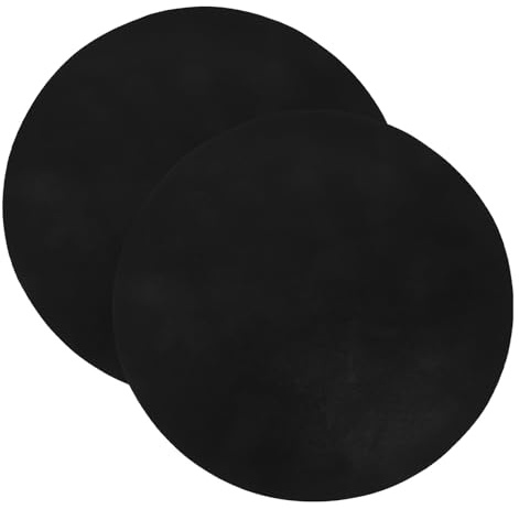 GATHINESS Lot de 2 Tapis de Barbecue Ronds Antiadhésifs Réutilisables 40 CM Noirs Tapis de Cuisson pour Grils Ronds Adaptés Barbecue Portable et Grillades en Extérieur