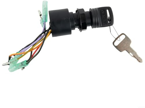 Ricambio per interruttore a chiave di accensione a 3 posizioni Off Run Start per motori fuoribordo Mercury stile OE 87 17009A5 include 2 chiavi
