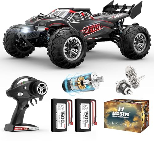 Hosim 1:10 Ferngesteuertes Auto Erwachsene, 48+KM/H High Speed 4WD RC Buggy, mit 2 Akku 7.4V 1500mAh Electric RC Car Large RC Truck Offroad 2.4GHz Wasserdichtes Monstertruck für Jungen & Kinder