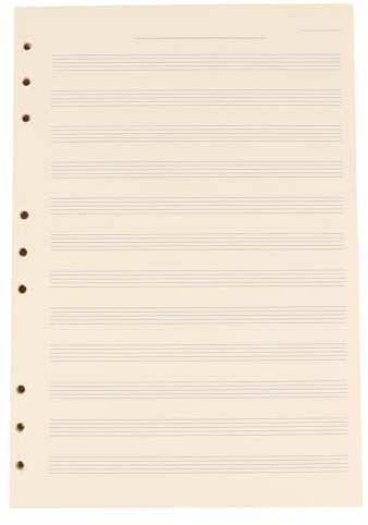 LIGHTAOTAO Lose Notenblatt Nachfüllpackung Weiß mit 100 Blatt 2mm Linienabstand und 12 Reihen Reißfestes Papier ohne Fusseln für Schüler und Musiker