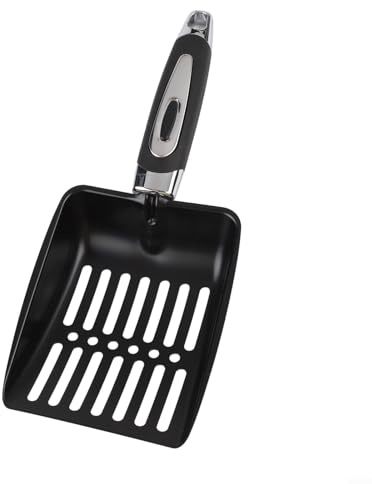 Fireplace Ash Shovel with Hollowed-Out Head for Efficient Ash Removal & Coal Separation – Heat-Resistant Iron Fireplace Tool for Wood STO(Black)