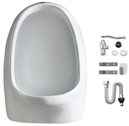 Orinatoio in ceramica a parete con sistema di scarico a pressione anti-troppopieno e sistema di spruzzatura a pavimento design per bagni hotel e centri commerciali - Orinatoi da Bagno a Parete