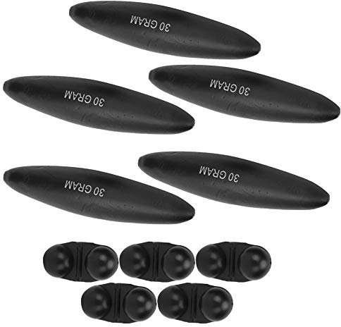 Generic Flexibelt Svart Fiskeflottset med Klocka, Hög Känslighet, 5 St Fisketillbehör, för Alla Fiskar, EVA-material (30 g)