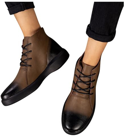 YOSUWOAI Zapatos impermeables para hombre, zapatillas de exterior, botas cortas medias, botas de piel, botines de traje, botines de negocios, botines con tacón de bloque de punta, zapatos de cuero
