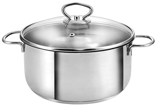 Kopf Fleischtopf Merkur (Topf Ø 24 cm) 4 Liter Kochtopf aus Edelstahl mit Literskala