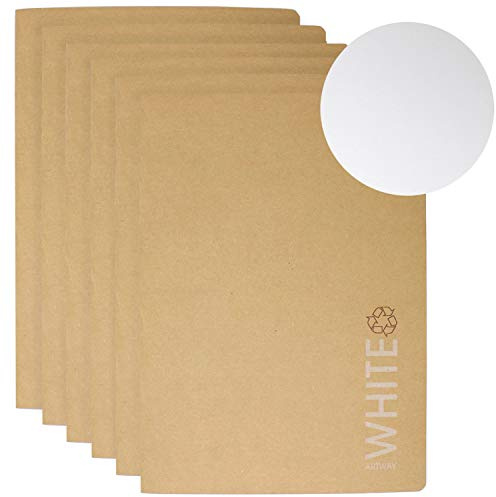 Artway - Quaderno da Disegno Flessibile - Copertina Kraft - Riciclata - 130g/m² 28 facciate - A4 - Carta Bianca - 6 Pezzi