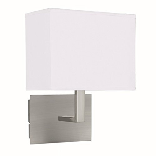Licht-Erlebnisse Wandleuchte in Edelstahl Silber Bauhaus 1xE27 bis zu 60 Watt 230V aus Stoff & Schlafzimmer Küche Wohnzimmer Esszimmer Lampen Leuchte Beleuchtung innen