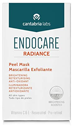 Endocare Radiance Peel Mask Mascarilla Exfoliante Facial, Antioxidante, Retexturizante con Ácido Hialurónico y Vitamina C, Todo Tipo de Pieles - 5 unidades