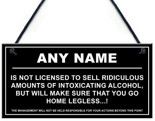 Red Ocean Personalised Man Cave Sign Home Shed Pub Bar Licensee Funny Alcohol License Gift Plaque