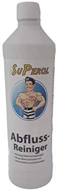 Superol - Premium Abfluss-Reiniger, löst Haare auf und beseitigt unangenehme Gerüche, für Kunststoff- und Metall-Siphon, keine Hitzeentwicklung, Flüssiges Konzentrat 1 Liter
