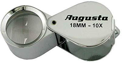 Augusta Uhrmacherlupe Taschenlupe Lupe Ø 18 mm 10-Fach Chrom/Gummi