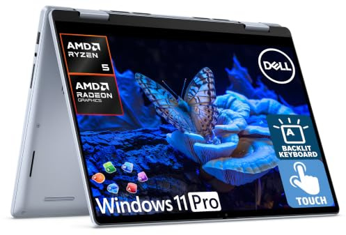 Dell Inspiron - Laptop aziendale 2 in 1 con MS Office a vita, touchscreen FHD+ da 14, AMD Ryzen 5, 32 GB di RAM, memoria da 1,5 TB (SSD da 1 TB+500 GB estern), WiFi 6, tastiera retroilluminata