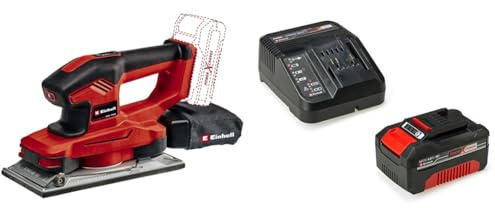 Einhell Akku-Schwingschleifer TE-OS 18/230 Li Power X-Change (Li-Ion, 18 V, 230x115 mm Schleiffläche, Drehzahlelektronik, Micro-Klett, inkl. 3x Schleifpapier,inkl. 4.0 Ah PXC-Starter-Kit)