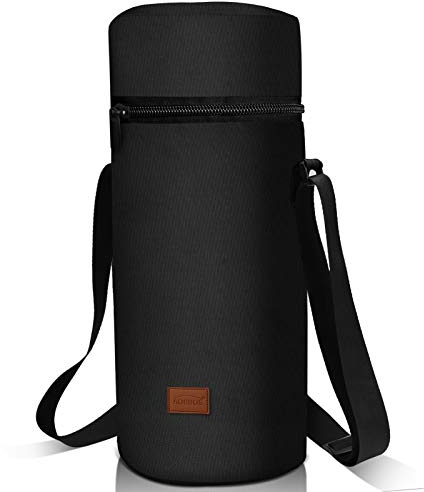 Aosbos 2 Bottle Wine Cooler Bag, Leakproof Padded Insulated Water Bottle Carrier with Shoulder Strap, Cool Bags Sling for Beach, Picnic, Travel – Gift Pouch for Wine Lovers, 15 x 5.9