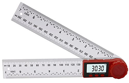 Maizoon Goniometro digitale scala righello 2 in 1,200 mm strumento di misurazione elettronico accurato, in plastica, bianco