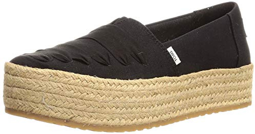 Toms Canvas Valcia Espadrilles Women Black Sandal - EUR 37.5