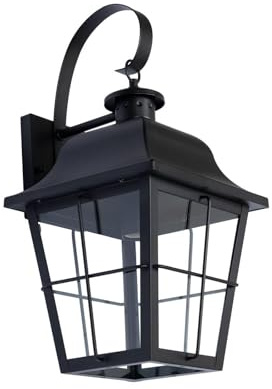 Lindby Wandleuchte außen Mertollio (Retro, Vintage Antik) in Schwarz aus Metall (1 flammig E27) - Außenwandleuchten Wandlampe Led Außenlampe Outdoor für Außenwand/Hauswand Haus