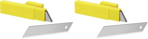 Stanley 0-11-325 Lame De Cutter 25 Mm Distributeur 10 Lames - Lame En Acier - Épaisseur Renforcée 1Mm - Distributeur Avec Capuchon Intégré Pour Casser Les Segments - Sécable En 7 Segments (Lot de 2)