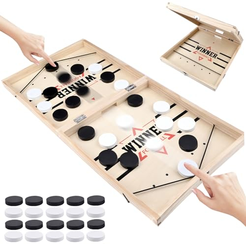 Juego De Mesa De Hockey, Juego RáPido De Disco De Honda, Juego De Hockey De Escritorio, Adecuado para La InteraccióN Entre Padres E Hijos, Actividades De ReunióN Familiar (Madera)