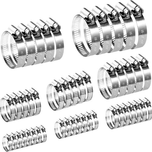 80pcs Réglable En Acier Inoxydable Bande De Vis Colliers De Serrage De Voiture Carburant Colliers De Serrage Collier De Serrage Vis À Vis Clip De Serrage Fixe, 80pcs