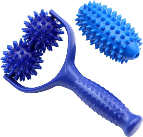 Massageroller mit Griff,Premium Igelball Fußmassage,Fussmassageroller Fersensporn Igelball,Entspannung & Wellness Geschenk,Faszienrolle Klein zur Entspannung Von Fuß, Bein und Rückenmuskulatur