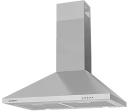 Corberó - Campana Decorativa Pirámide Inox | 70 cm | KURAMATHI760X | Caudal 621,71 m3/h | 165W | 3 Velocidades | 2 Filtros de Aluminio | Filtro de Carbon | Eficiencia Energética A, Inox