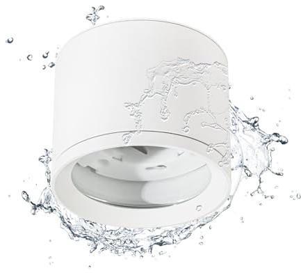Gleonlux Faretto Soffitto GX53 Bianco, Faretto LED Interno IP44 Impermeabile, Faretti da soffitto 230V, Lampada da Soffitto Moderna Rotondo, Alluminio Ø82x67mm, Faretto da Soffitto con attacco GX53