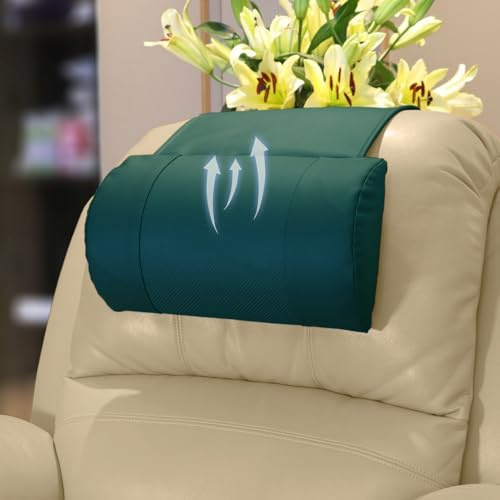 AmazeCov Relaxkissen, atmungsaktiv, perforiertes Leder mit verstellbarem, rutschfestem Memory-Schaum, ultimative Nacken- und Kopfstütze für Zuhause, Büro und Reisen, Blaugrün