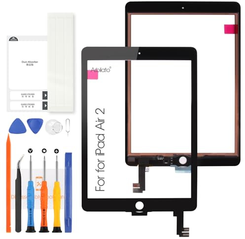 Bildschirm für iPad Air 2 9.7 A1566 A1567 Touchscreen für iPad Air 2. Generation Digitizer Glassensoren Bildschirm Ersatzset (schwarz)
