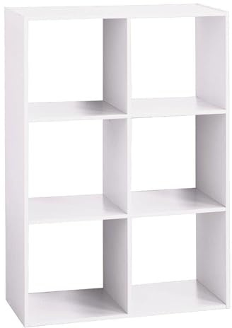 Well Home - Holzregal mit 6 Fächern, Weiß, H 100,5 cm