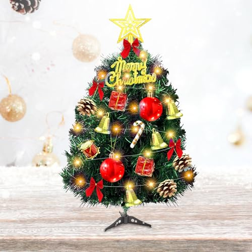 Mini sapin de Noël artificiel de 30 cm - Petit sapin de Noël à LED - Décoration de table (B)