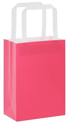 vidaXL Papiertragetaschen 50 Stk., Papiertüten mit Henkeln, Papiertüten, Geschenktüten für Einkaufen Hochzeiten Verpackungen Partys Geburtstag Weihnachten, Rosa 15x8x21cm