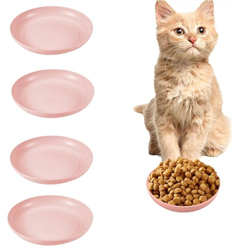 GZTFPQ Cat Food Dish, Cat Bowls Shallow Food Dish Wet Flat Bowls Whisker Fatigue Free Dishes Plastic & Cute Pet for Pet Dog Small Animal