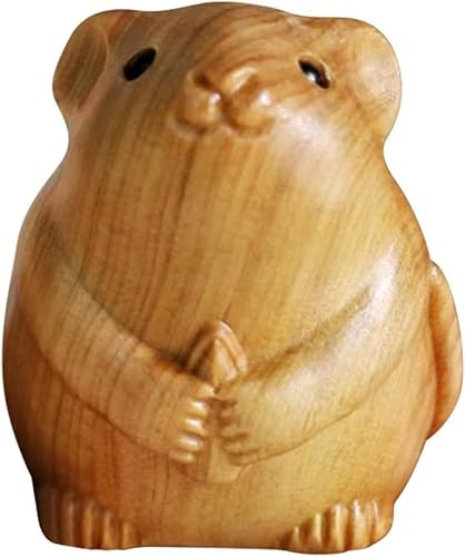 Cute Wooden Small Mouse Ornament, Wooden Home Decor, Retro Mini Crafted Small Mouse Figurines, Carving Carving Ornament