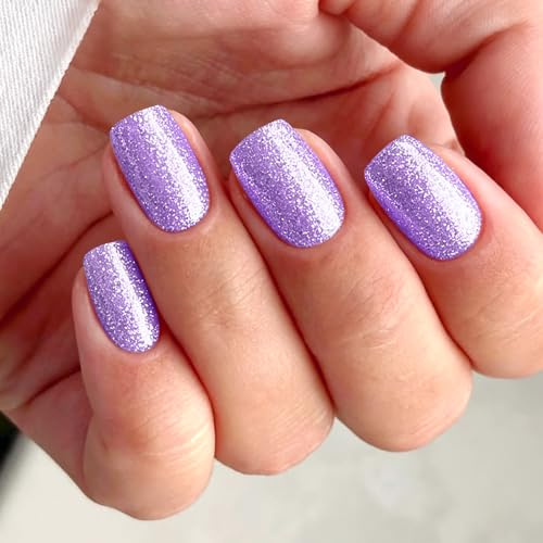 JMEOWIO Nagelfolie Lila Glitzer Gel Nail Nagelfolien Selbstklebend Nagelsticker Uv Härtend Dekoration Nageldesign Zubehör
