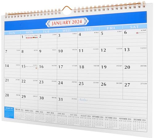 Operitacx Aufhängender Monatskalender für Wohnaccessoire Klarem Druck Planungskalender Tageskalender Haushaltskalender Bürokalendar